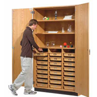 Tote Tray & Shelving Storage Cabinet