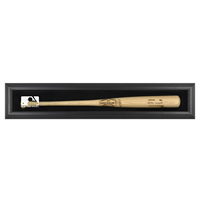Black Framed Single Bat Display Case with MLB Team Logo