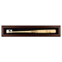 Brown Framed Single Bat Display Case with MLB Team Logo
