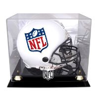 Golden Classic Football Helmet Display Case with NFL Team Logo
