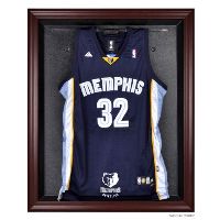 Mahogany Framed Jersey Display Case with NBA Team Logo