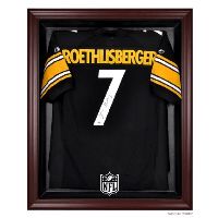 Mahogany Framed Jersey Display Case with NFL Team Logo