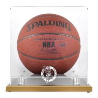 Woodbase Basketball Display Case with NBA Team Logo
