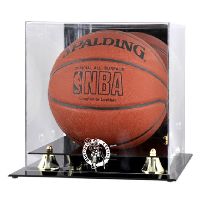 Golden Classic Basketball Display Case with NBA Team Logo