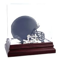 Mahogany Mini Helmet Display Case with NCAA Logo