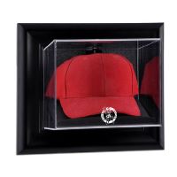Black Framed Wall Mounted Cap Display Case with NBA Team Logo