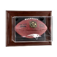 Brown Framed Wall Mounted Football Case with NFL Team Logo