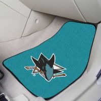 San Jose Sharks 2-Piece Printed Carpet Car Mat Set - 18 x 27