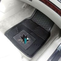 San Jose Sharks 2-Piece Heavy Duty Vinyl Car Mat Set - 18 x 27