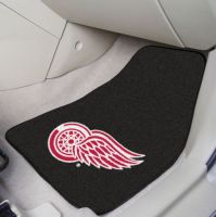 Detroit Red Wings (Black) 2-Piece Printed Carpet Car Mat Set - 18 x 27