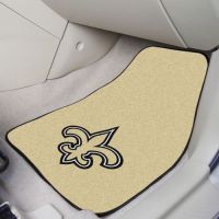 New Orleans Saints 2-Piece Carpeted Car Mats - 18 x 27