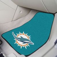 Miami Dolphins 2-Piece Carpeted Car Mats - 18 x 27