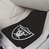 Oakland Raiders 2-Piece Carpeted Car Mats - 18 x 27
