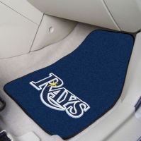 Tampa Bay Rays 2-PC Printed Carpet Car Mat Set - 18 x 27