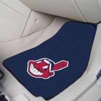 Cleveland Indians 2-PC Printed Carpet Car Mat Set - 18 x 27