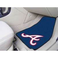 Atlanta Braves 2-PC Printed Carpet Car Mat Set - 18 x 27