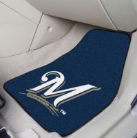 Milwaukee Brewers 2-PC Printed Carpet Car Mat Set - 18 x 27