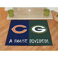 Chicago Bears - Green Bay Packers House Divided Mat - 34 x 45