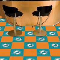 Miami Dolphins Carpet Tiles - 18 x 18 Tiles