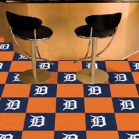 Detroit Tigers Carpet Tiles - 18 x 18 (10 Logo/10 Solid Tiles)