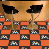 Florida Marlins Carpet Tiles - 18 x 18 (10 Logo/10 Solid Tiles)