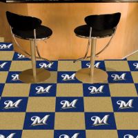Milwaukee Brewers Carpet Tiles - 18 x 18 (10 Logo/10 Solid Tiles)