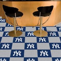 New York Yankees Carpet Tiles - 18 x 18 (10 Logo/10 Solid Tiles)