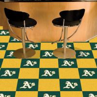 Oakland Athletics Carpet Tiles - 18 x 18 (10 Logo/10 Solid Tiles)
