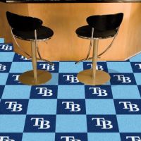Tampa Bay Rays Carpet Tiles - 18 x 18 (10 Logo/10 Solid Tiles)