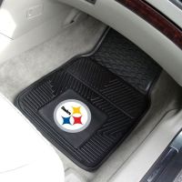 Pittsburgh Steelers Heavy Duty 2-Piece Vinyl Car Mats - 18 x 27