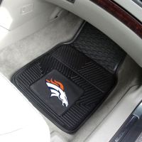 Denver Broncos Heavy Duty 2-Piece Vinyl Car Mats - 18 x 27