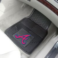 Atlanta Braves Heavy Duty 2-Piece Vinyl Car Mats - 18 x 27