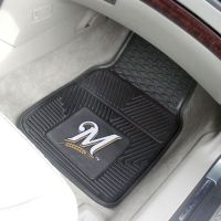 Milwaukee Brewers Heavy Duty 2-Piece Vinyl Car Mats - 18 x 27