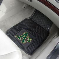 Oakland Athletics Heavy Duty 2-Piece Vinyl Car Mats - 18 x 27