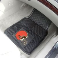 Cleveland Browns Heavy Duty 2-Piece Vinyl Car Mats - 18 x 27