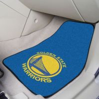 Golden State Warriors 2-piece Carpeted Car Mats - 18 x 27