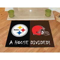 Pittsburgh Steelers - Cleveland Browns House Divided Mat - 34 x 45