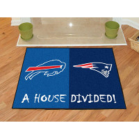 New England Patriots - Buffalo Bills House Divided Mat - 34 x 45