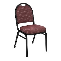 Burgundy Fabric with Pattern / Black Frame