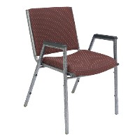 Burgundy Fabric with Arms