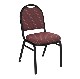Burgundy Fabric with Pattern / Black Frame