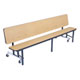 Use as a comfortable bench with back for assembly seating.