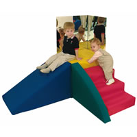 Corner Climber with Slide, 20"H x 64"L x 52"D