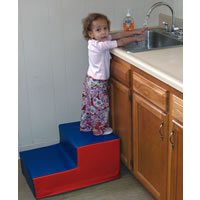 Step Aid, Blue/Red Vinyl, 12.5"H x 16"W x 24"D