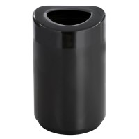 Black open top powder coated receptacle - 30 Gal., 20"D x 33"H.
