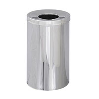 Open Top Waste Receptacle, 35 Gallon Capacity, 18.5" Diameter x 29.5"H, Chrome Finish