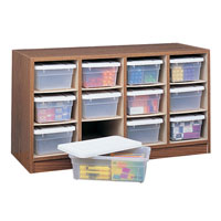 Supplies Organizer, 34"W x 13"D x 19"H, Medium Oak Finish