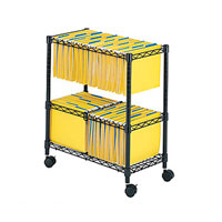 Two Tier Rolling File Storage Cart, 25.75"W x 14"D x 29.75"H