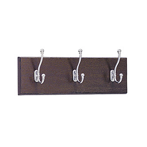4216MH Wooden Wall Mounted Coat Rack, 3 Hooks, 18"W x 3.25"D x 6.75"H