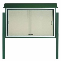 Park Ranger Series Sliding Door Bulletin Board with Mounting Posts